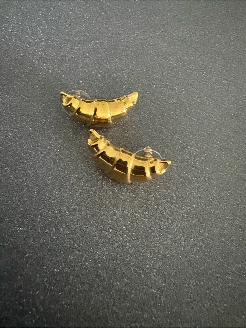 Croissant High Quality Goldtone Earrings